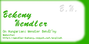 bekeny wendler business card